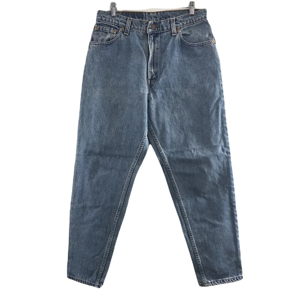 Levis Vintage Y2K Relaxed Fit Tapered Leg Jeans Womens 13 Short Light Wash Denim